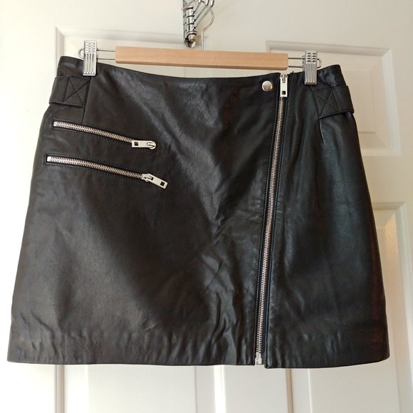 rag & bone Dresses & Skirts - 💲$650 Rag & Bone Hudson Black Lamb Leather Lined skirt Zippers NEW